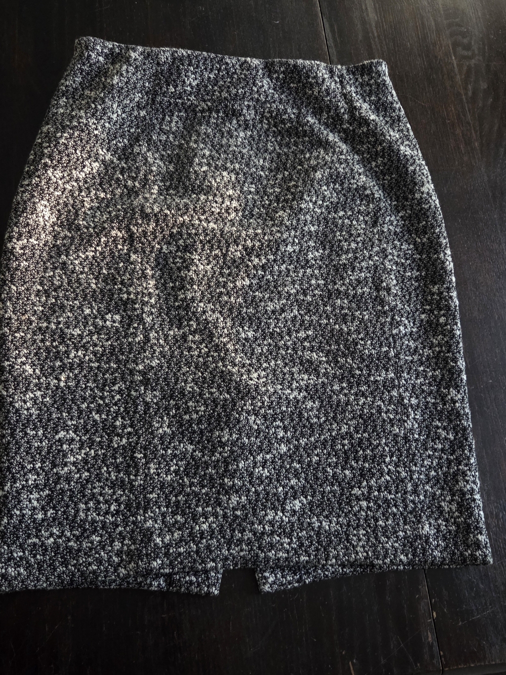 Classic Black & White Tweed Pencil Skirt